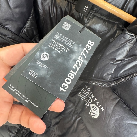 NEW Mountain Hardwear Phantom Alpine Down Hooded Jacket Men's Black Medium - Picture 10 of 13